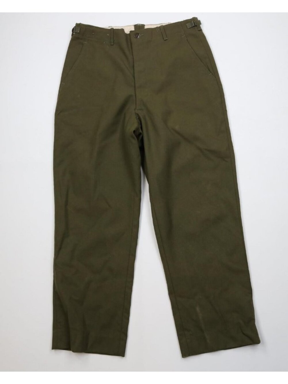Vtg 50s Korean War Mens Medium Regular Wool M1951 Wide Leg Field Pants Green USA